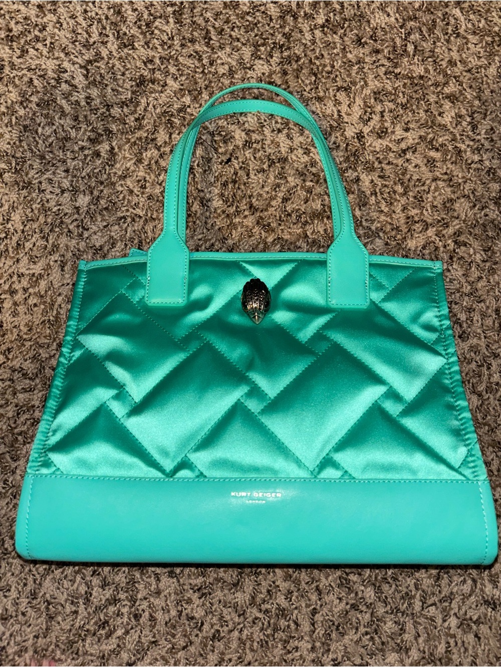 Kurt Geiger Emerald Quilted Tote with Top Handles